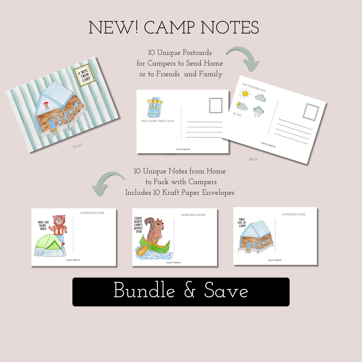Camp Notes Bundle -- Parent to Camper and Camper to Parent