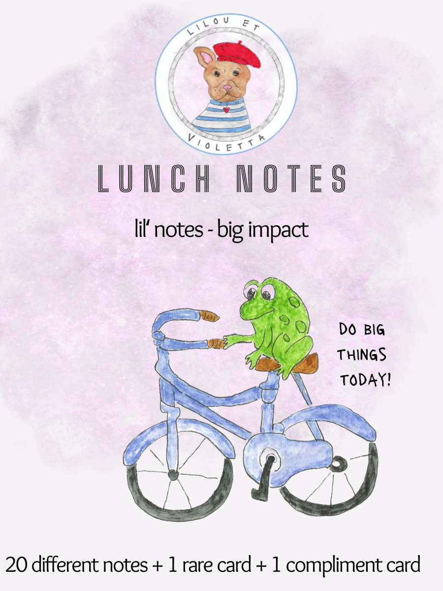 Lunch Notes — 20 Watercolor Notes for Lunchboxes | Lilou et Violetta