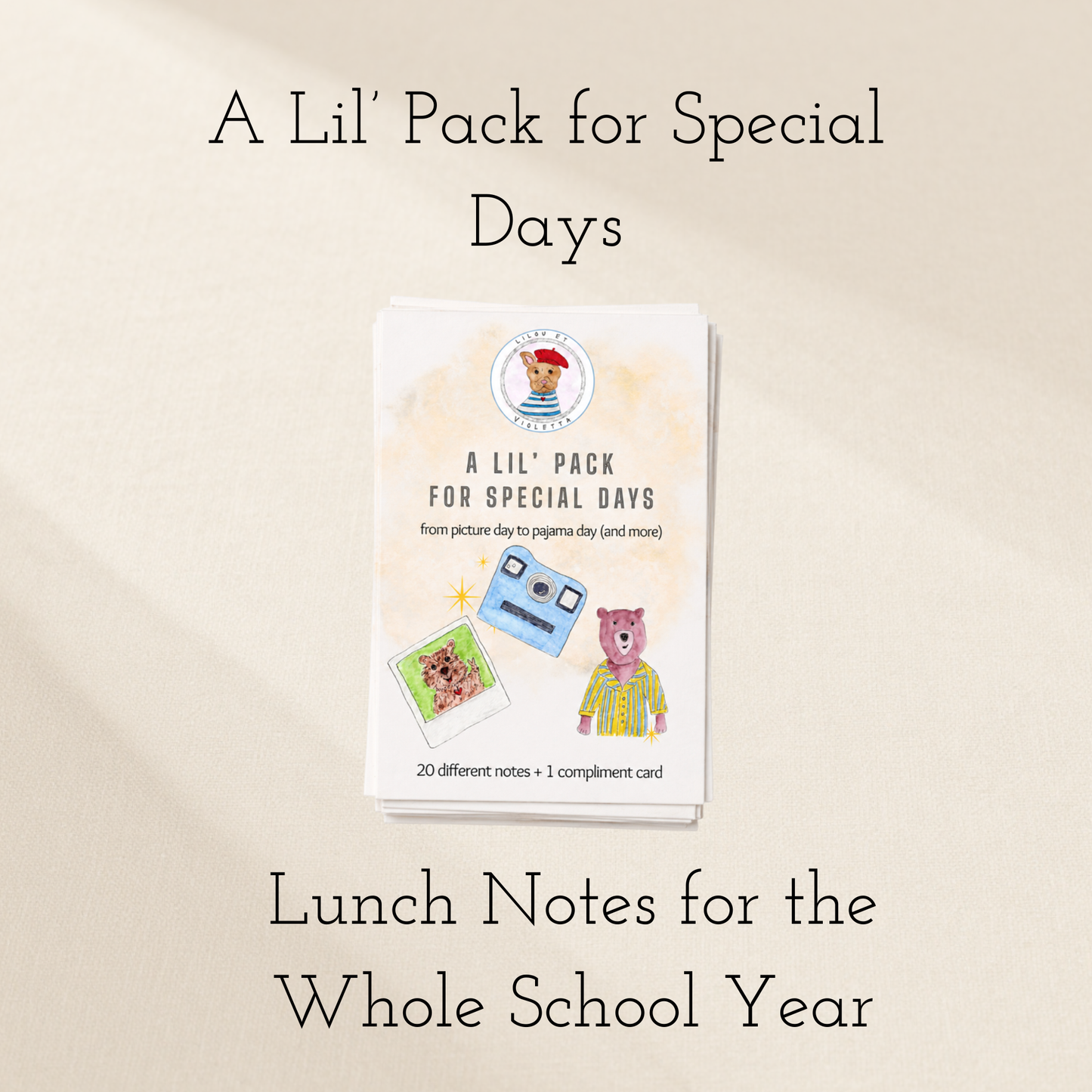 A Lil' Pack for Special Days: From Picture Day to Pajama Day